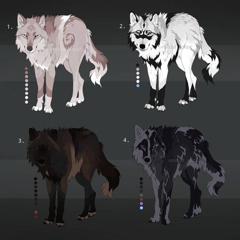 Mythical Creatures Wolf, Wolf Pattern Design, Mythical Wolf Art, Wolf Oc Art Character Design, Wolf Hybrid Art, Wolf Oc Ideas, Wolf Color Palette, Wolf Adoptables, Wolf Hybrid Oc