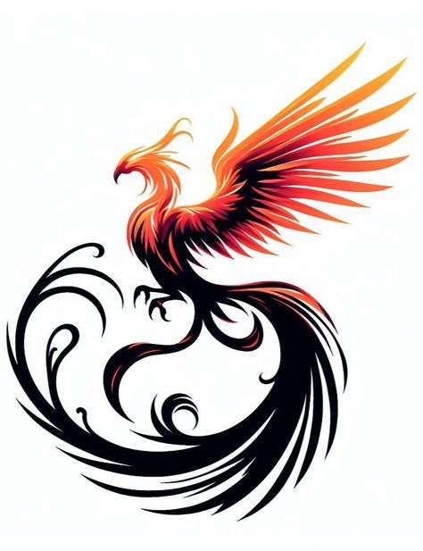 Fenix Tattoo Design, Phoenix Wings Tattoo, Meaning Full Tattoos, Phoenix Symbol, Free Bird Tattoo, Black Flash Tattoos, Phoenix Tattoo Ideas, Phoenix Drawing, Sacred Tattoo