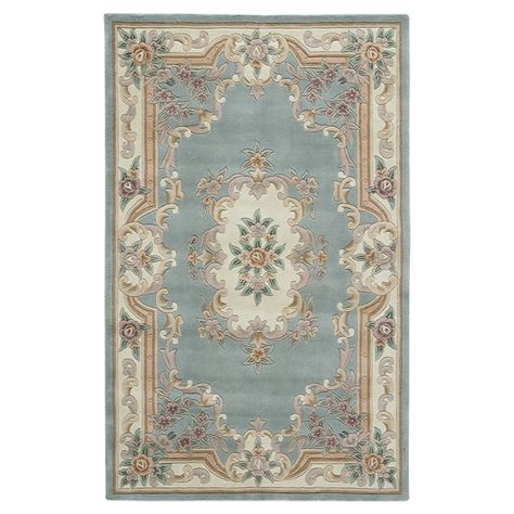 Abelia Rug - Style Icon: Elizabeth Taylor on Joss & Main Aubusson Rugs, Light Blue Area Rug, Green Area Rug, Rug Direct, Rug Gallery, Border Pattern, Traditional Lighting, Classic Decor, Rectangular Rugs