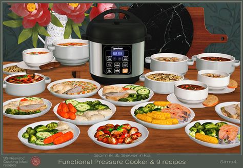 Functional Pressure Cooker and 9 homemade dishes Ts4 Cooking Mods, Sims 4 Rice Cooker Cc, Cooking Cc Sims 4, The Sims 4 Cc Edible Food, Sims 4 Functional Appliances, Sims 4 Food Cc Edible Patreon, Sims 4 Recipes Mod, Sims 4 Cc Cooking Mod, Sims 4 Rice Cooker