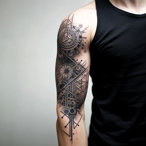 I will create a detailed geometric tattoo design for you Geometric Tattoo Arm Men, Geometric Chest Tattoo, Geometric Tattoo Men, Geometric Forearm Tattoo, Geometric Chest, Geometric Tattoo Sleeve Designs, Tattoo Chest, Geometric Tattoo Arm, Geometric Tattoo Design