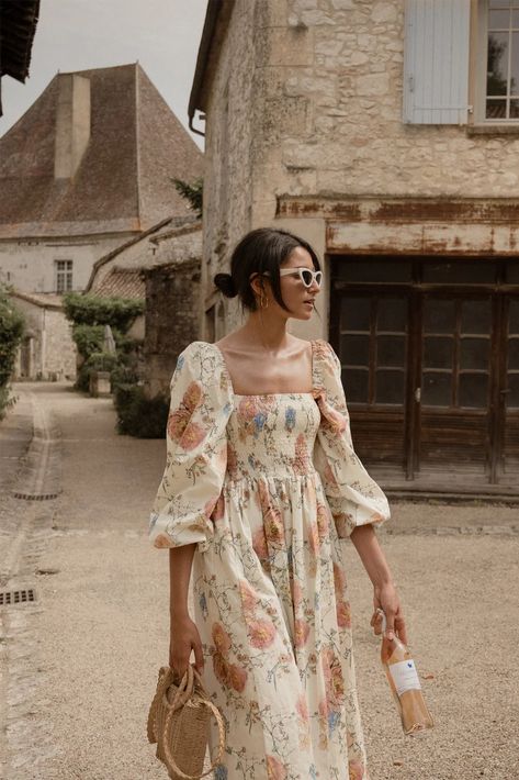 فستان زهري, Elegante Casual, Long Puff Sleeves, Everyday Dresses, Long Sleeve Midi Dress, Mode Vintage, Mode Inspiration, Summer Fits, Outfit Casual