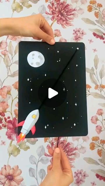 Cute Space Crafts, Flying Rocket Craft, Rocket Art For Kids, Space Related Activities For Kids, Rocket Diy Kids, How To Make Rocket With Paper, Space Crafts Kindergarten, Space Paper Craft, Interesting Activities For Kids