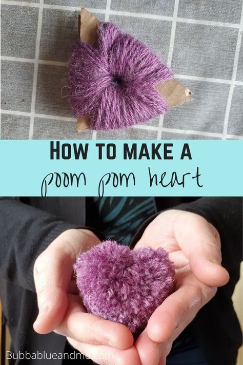 Pom Pom Valentine Craft, Pom Pom Hearts, Pompom Ideas, Pom Pom Heart, Heart Pom Pom, Craft For Children, Easy Granny Square, How To Make Letters, Pom Pom Sweater