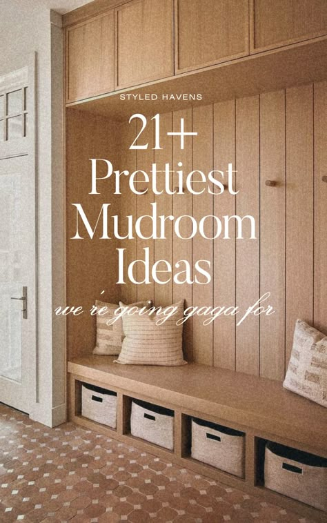 Searching for stylish & functional mudroom ideas? These beautiful, modern mudroom design ideas are all totally timeless yet still very stylish and current. From mudroom cabinets to mudroom storage and beyond - *these* are the must-see mud room ideas that will truly elevate your home entryway! SAVE to your mudroom entryway board for later! Luxury Mudroom Ideas Entryway, Mud Room Laundry Room Flooring, Small Mudroom Cubby Ideas, Laundry Room In Entryway, Mudroom Built In Ideas, Adding A Mudroom To A House, Entryway Ideas Mudroom Entrance, Small Mudroom Flooring Ideas, Mudroom Floors Ideas