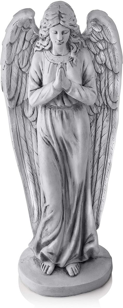 Amazon.com : Alpine Corporation QFC100 Praying Angel Statue Outdoor Decor for Garden, Patio, Deck, Porch-Yard Art, 47", White : Garden & Outdoor Angel Garden Statues, Bronze Statues Sculpture, Anatomy Sculpture, Memorial Statues, Praying Angel, Deck Porch, Angel Statue, Angel Statues, White Garden