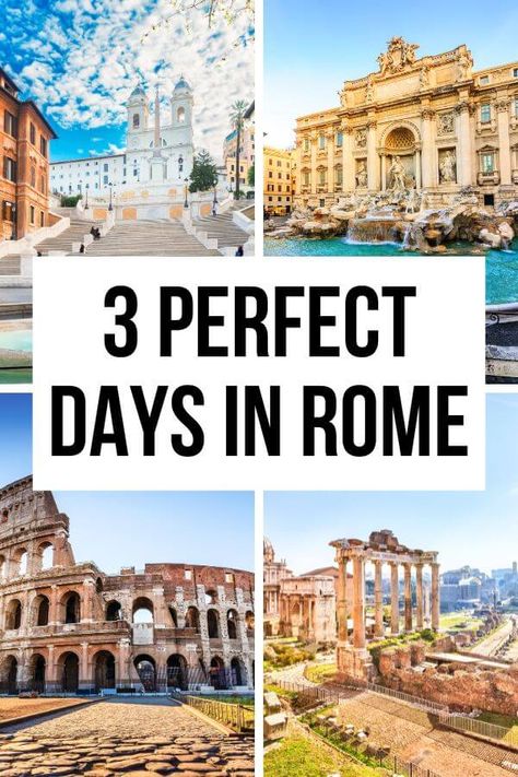 How to Spend 3 Days in Rome - Perfect 72-Hour Itinerary Must See Rome Italy, Rome Best Places, Rome 3 Day Itinerary, Things To Do In Rome Italy, Things To See In Rome, Must See In Rome, 3 Days In Rome, Rome Trip, Rome Italy Travel