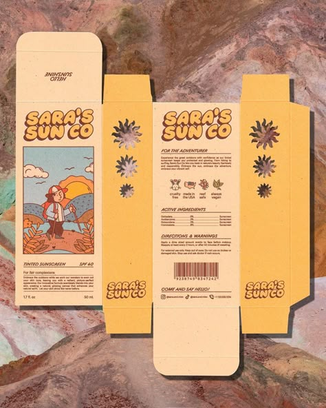 Conceptual sunscreen packaging design for the adventurer ☀️ #packagingdesign #designinspo #graphicinspiration #brandidentity #graphicart… | Instagram Sunscreen Packaging Design, Sunscreen Packaging, Packaging Design Trends, Games Design, Skincare Packaging, Cool Packaging, Branding Design Packaging, Food Box, Box Packaging Design