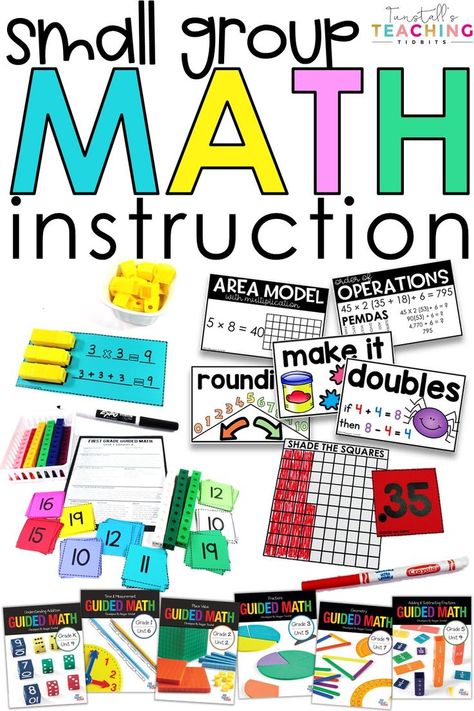 Plain and simple, teacher-led small group math instruction is when students take a new skill and directly apply it in close proximity to the teacher. Small Group Math Instruction, Small Group Math, Math Wall, Math Coach, Monthly Activities, Math Blocks, Math Assessment, Math Materials, Math Intervention