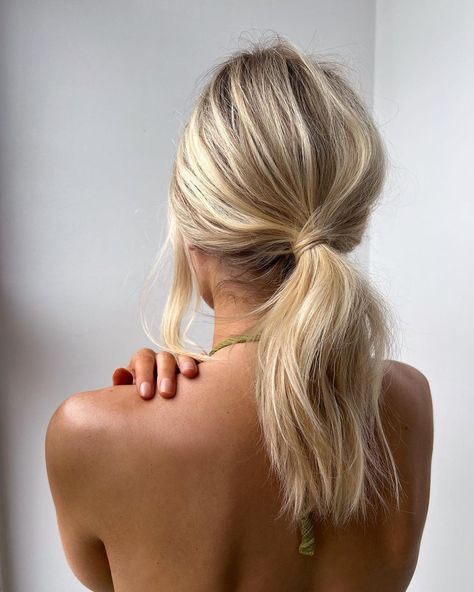 M O L L I E K I N G on Instagram: “All tied up, I feel alive #ponytail” Bridesmaid Hair Up Ponytail, Bridesmaids Hair For Short Hair, Ponytail Updo Medium Length Hair, Bridesmaid Hair Medium Length Ponytail, Short Ponytail Hairstyles Wedding, Low Pony Bridesmaid Hair Short Hair, Low Pony Hairstyles Fine Hair, Wedding Ponytail Short Hair, Low Bridesmaid Ponytail