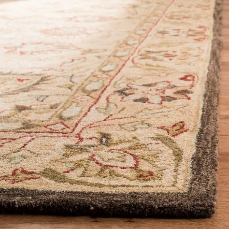 Safavieh Anatolia Rumi 10 x 14 Wool Beige/Beige Indoor Floral/Botanical Vintage Area Rug in the Rugs department at Lowes.com Red Toile Curtains, Cottagecore Home Aesthetic, French Country Rugs, Farmhouse Rugs Living Room, Farmhouse Area Rugs, Botanical Vintage, Home Fireplace, Rug Direct, House Decorating