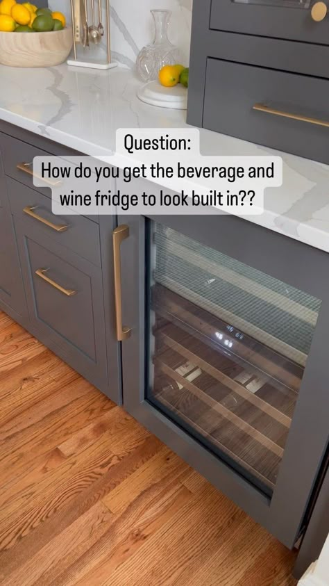 Both beverage and wine fridges are 24 inch under counter panel ready from Landmark. Purchased locally in Nashville @fergusonshowrooms My… | Instagram Under Counter Wine Refrigerator, Beer Fridge In Island, Wine Fridge Cabinet Built Ins Dining Room, Kitchen Wine Bar Ideas Cabinets, Wet Bar Hardware, Built In Wine Cooler Cabinet, Beverage Cooler In Pantry, Beverage Centers In Kitchen, Built In Beverage Fridge Cabinet