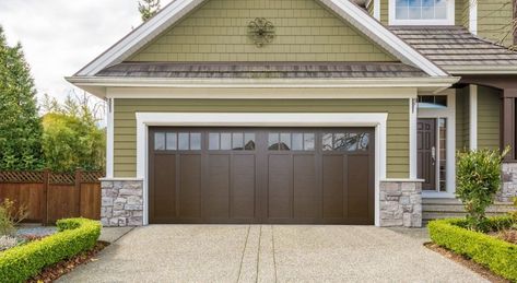 Haas Door Introduces New Wood Grain Options Wayne Dalton Mission Oak Garage Door, Haas Garage Doors, American Garage Door, Metal Buildings With Living Quarters, Loft Garage, Trim Installation, Metal Building Kits, Carport Plans, Commercial Garage Doors