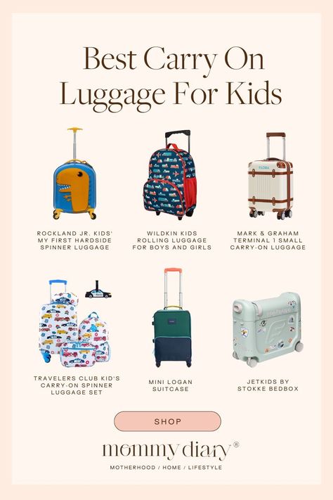 Discover the perfect travel companion for your little ones with Mommy Diary's exceptional carry-on luggage for kids! Visit our site now to explore the best designs that are not only fun and memorable but also functional, durable and spacious. Elevate your family travel experience with the best kid's carry-on luggage that combines style and practicality. Pack their adventures with love and convenience – embark on unforgettable journeys with Mommy Diary today! Toddler Suitcase, Luggage For Kids, Hard Sided Luggage, Best Suitcases, Disney World Christmas, Packing Kids, Family Holiday Photos, Best Carry On Luggage