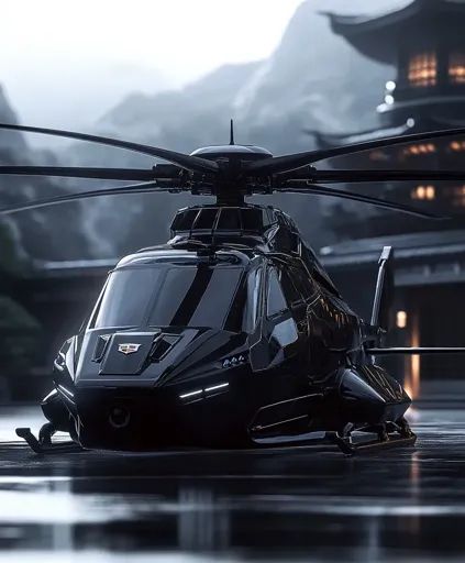 ↑↑↑ Larger size on website 🔸 A sleek, black helicopter sits on a wet, reflective surface. The helicopter has a futuristic design  🔸 From Midjourney AI Image Helicopter Aesthetic, Futuristic Jet, Futuristic Plane, Black Helicopter, Spy Plane, Futuristic Aesthetic, Luxury Vehicles, Technology Wallpaper, Enrique Iglesias