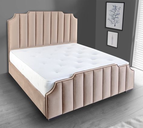 Art Deco Bed Frame, Bed Frames Uk, Royal Bedroom Design, Bed Back Design, Royal Bedroom, Art Deco Bed, Fabric Bed Frame, Diy Bed Frame, Bedroom Design Ideas