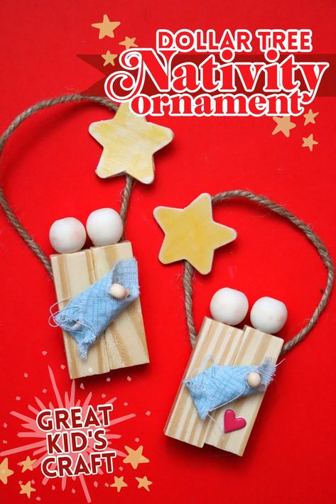 dollar tree nativity ornament great kids craft Dollar Tree Nativity, Nativity Scene Crafts, Nativity Craft, Ornaments Diy Kids, Religious Ornaments, Diy Nativity, Inexpensive Crafts, Crafty Christmas, Christmas Bible