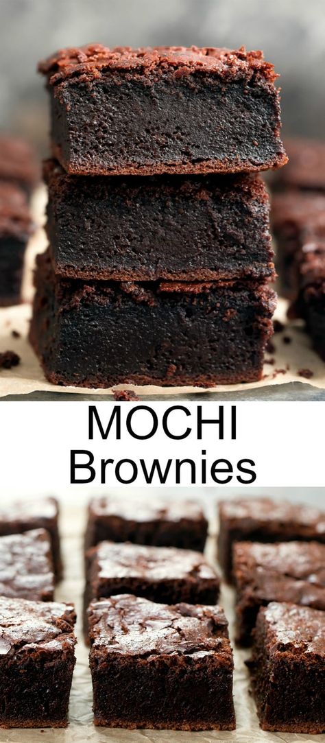 Best Butter Mochi Recipe, Mochi Recipes Easy, Mochi Cupcakes Recipe, Chocolate Mochi Cakes, Mochi Flour Recipes Baking, Asian Baking Desserts, Vegan Mochi Brownie, Vegan Mochi Cake, Mochi Brownies Recipe