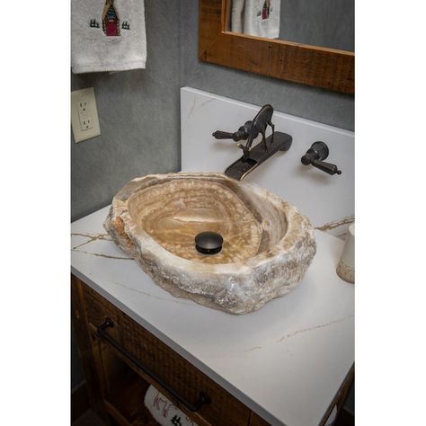 Natural Stone Sink, Stone Bathroom Sink, Stone Sinks, Stone Vessel Sinks, Cream Stone, Rustic Exterior, Stone Bathroom, Vessel Bathroom Sink, Stone Basin