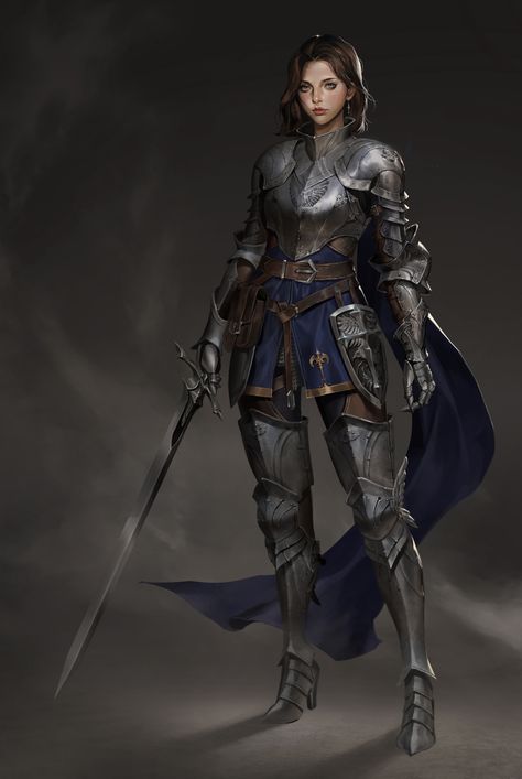 "Knight" by Inyoung Kim Knight Outfit, Comic Clothes, Female Armor, Female Fighter, Female Character Concept, Female Knight, Knight Art, Knight Armor, Concept Art Character