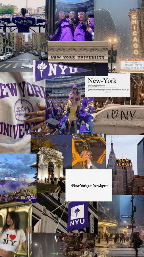 #NYU New York Life Aesthetic, Nyu Campus, Harvard Yale, City Life Aesthetic, College Vision Board, Life After High School, Dream Collage, College Motivation, Ny Life