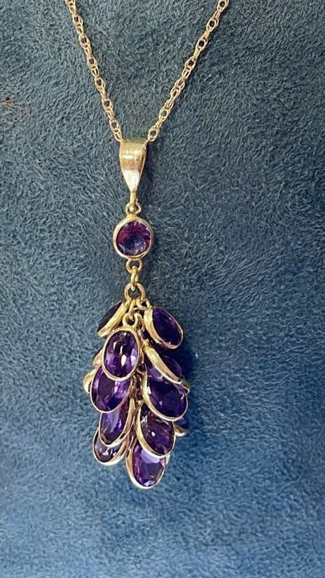 9ct Gold Amethyst Leaves Pendant Necklace - Rococo Jewellery Ethereal Jewelry, Kundan Jewellery Bridal, Pretty Accessories, Jewellery Bridal, Amethyst Jewelry, Kundan Jewellery, Amethyst Pendant, Oval Stone, Oval Pendant