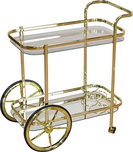 Gold Shelves, Wine Bottle Storage, Drink Storage, Gold Bar Cart, Tea Trolley, Food Cart Design, Serving Trolley, Chic Mirror, Drinks Trolley