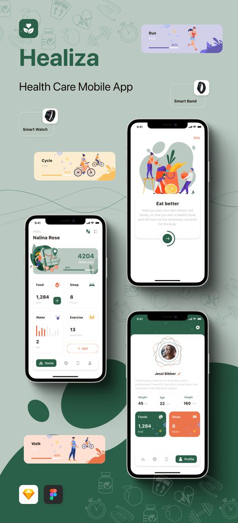 Medical Application Design, Healthcare App Design, App Moodboard Inspiration, App Design Presentation, Ux Ui Presentation, Wellness App Design, Telemedicine Design, Fitness App Ui Design, Application Design Layout