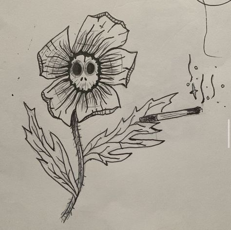 Spooky Flowers Drawing, Rough Sketches Doodles, Rough Tattoo, Doodle Ideas, Flower Sketches, Book Tattoo, Black Ink Tattoos, Flower Doodles, Class Ideas