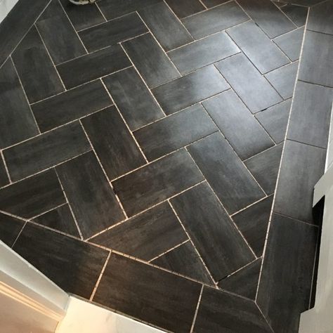 Tile Herringbone Pattern, Groutable Vinyl Tile, Herringbone Tile Floors, Entryway Tile, Entry Tile, Foyer Flooring, Peel And Stick Floor, Luxury Vinyl Tile Flooring, Stick Backsplash