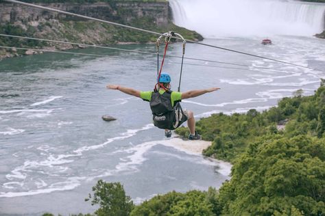 Zipline Niagara Falls, Ontario, Canada | WildPlay Niagara Falls Zipline, Niagara Falls At Night, Niagara Falls Trip, Canadian Thanksgiving, Niagara Falls Ontario, Zip Line, Fall Travel, Second World, Travel Planner