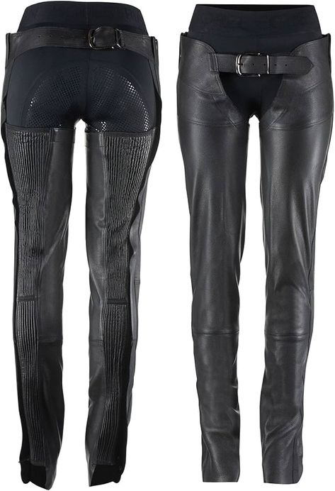 Amazon.com: HORZE Blake Leather Full Chaps - Black - M : Automotive Black Chaps, Women Leather, Leather Women, Van, Leather, Clothes, Black