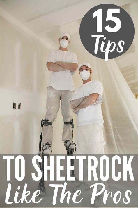 How to hang drywall! 15 tips to help you install sheetrock like the pros! Save money on your next remodel or home renovation project by learning how to hang the sheetrock yourself! Sheetrock Alternative, How To Hang Sheetrock, Sheetrock Installation, How To Hang Drywall, Sheetrock Ceiling, Hang Drywall, Alternatives To Drywall, Sheet Rock Walls, Hanging Drywall