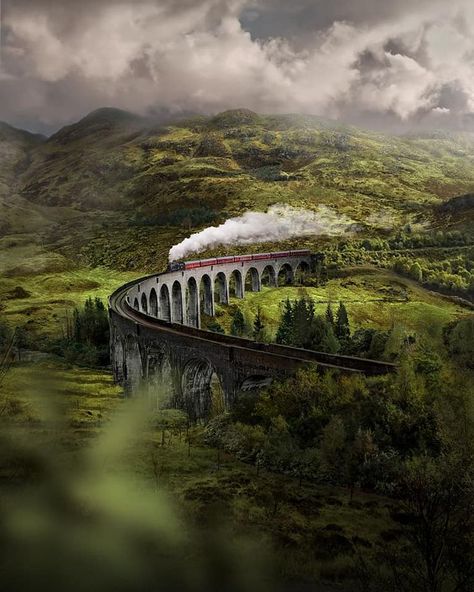 Glenfinnan Monument, Glenfinnan Viaduct, Steam Trains Photography, Digital Art Photography, Fine Art Portraiture, Steam Train, Scottish Landscape, Scottish Gifts, Fine Art Photography Print