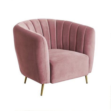 Trevion Tub Chair Canora Grey Upholstery Colour: Blush Rocking Chair Makeover, Accent Chairs Bedroom, Pink Office Chair, Chairs Bedroom, Dining Room Chair Cushions, Wayfair Living Room Chairs, Art Deco Chair, Deco Chairs, Bedroom Chairs