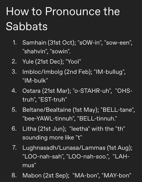 How To Pronounce The Sabbats, 11 Signs You Were Born A Witch, Broomcloset Witch Tips, Druidry Spirituality, Wicca Crafts Diy, The History Of Witchcraft, Pagan Tips, Witchy Holidays, Witch Holidays