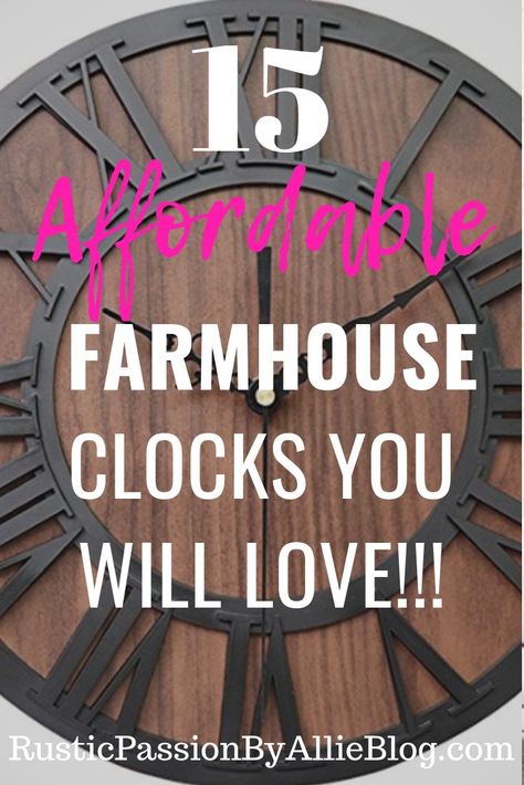 Looking for the perfect clock isn't easy at least for me! This collection of Farmhouse clocks is the best. If you have been looking for the perfect rustic modern farmhouse clock you will love this list. #farmhouseclock #rusticclock #farmhousehomedecor #palletclock Large Clock Wall Decor, Wall Clock Decor Ideas, Clock Decor Ideas, Farmhouse Clock, Diy Farmhouse Decoration, Farmhouse Clocks, Farmhouse Wall Clock, Farmhouse Living Room Furniture, Rustic Farmhouse Living Room