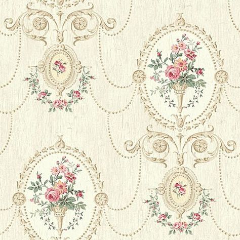 Shabby Chic Dressers, Strawberry Wallpaper, Floral Shabby Chic, Shabby Chic Wallpaper, Victorian Wallpaper, Doll House Crafts, Chic Wallpaper, Shabby Chic Dresser, Victorian Dollhouse