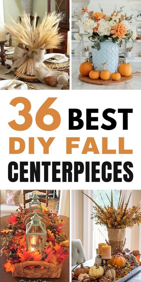 When the leaves turn and the air grows crisp, it’s time to bring the warmth and charm of the season into your home. What better way to do this than with a stunning, handcrafted centerpiece? Our list of the 36 best DIY fall centerpieces is designed to inspire and guide you through creating your own autumnal masterpiece. Pumpkin Candle Centerpiece, Fall Lantern Centerpieces, Diy Fall Centerpieces, Candles Centerpieces, Fall Candle Centerpieces, Rustic Fall Centerpieces, Fall Centerpieces Diy, Fall Centers, Branch Centerpieces