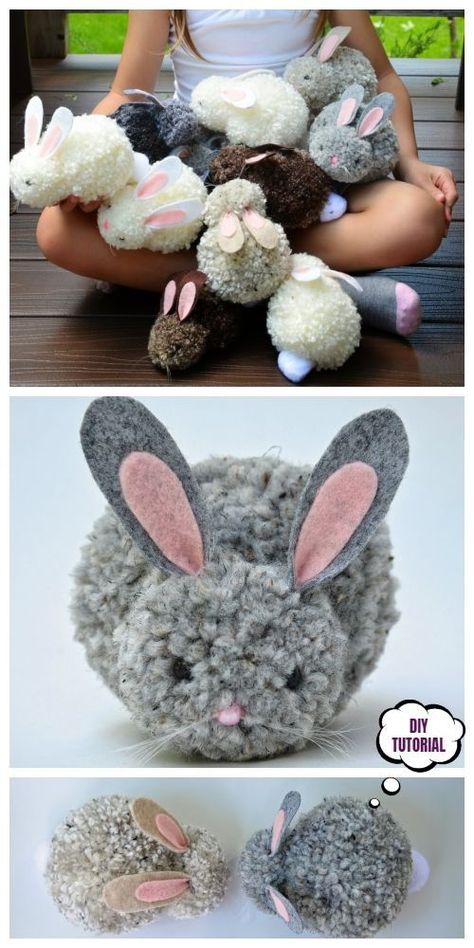 Pom Pom Party, Diy – Velikonoce, Pompon Diy, Pom Pom Bunnies, Easter Crafts For Adults, Diy Pom Pom, Easter Bunny Crafts, Pom Pom Crafts, Easter Eggs Diy