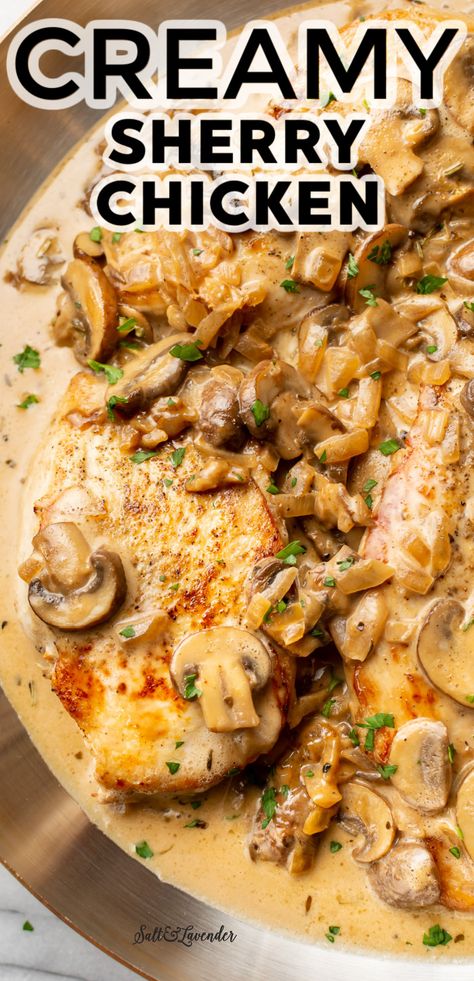 Chicken And Sherry Cooking Wine, Recipe With Sherry Wine, Chicken Sherry Mushroom, Recipes Using Sherry Wine, Chicken Marsala With Sherry Wine, Recipes Using Dry Sherry, Chicken In Sherry Cream Sauce, Sherry Cream Sauce Pasta, Sherry Vinegar Recipes