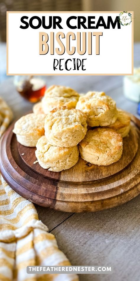 Sour Cream Biscuits are almost unbelievably soft with tender, flaky layers and a subtle bite from the cream. We’re making these biscuits with all purpose flour, butter, and just a dash of milk for pillowy, golden brown bites! Biscuits With All Purpose Flour, Biscuit Recipe All Purpose Flour, Cream Biscuit Recipe, Lard Recipe, Homemade Gravy For Biscuits, Sour Cream Biscuits, Best Biscuit Recipe, Cream Biscuits, Sour Cream Recipes