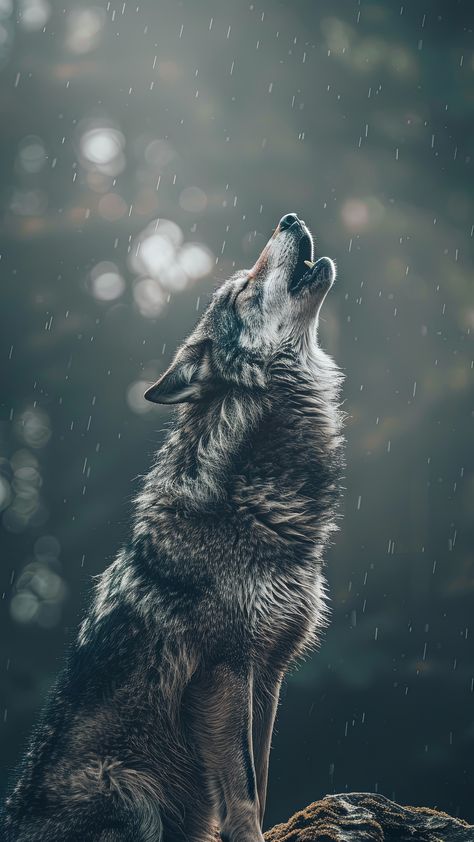 Wolf Howling Photography, Snow Wolf Aesthetic, Beautiful Wolves Photography, Wolf Iphone Wallpaper, Wallpaper Wolf, Wolf Shadow, Howling Wolf Tattoo, Realistic Photography, Large Wolf