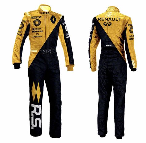 Renault Racer Uniform, Racer Jumpsuit, Mechanic Coveralls, Race Suit, Go Kart Racing, Jacket Outfit Women, Kart Racing, Jumpsuit Men, Racing Suit