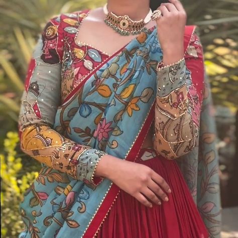 lp108l 👗Choli👗 Fabric:- Chent Crep Work:- Kalamkari Print Inner:- Micro Cotton Size:- M upto L margin XL upto 2xl margin (Fully Stitched) 👗Lehenga👗 Fabric:- Chent Crep Inner:- Micro Cotton Work:- Kalamkari Print Flair:- 3.50 Meter Size:- 44 👗Dupatta👗 Fabric:- Chent Crep Size:- 2.30 Meter Work:- Kalamkari Print 👉Rate:-2160/- Sarees Bridal, Print Lehenga, Kalamkari Print, Cotton Saree Blouse Designs, Cotton Saree Blouse, Half Saree Lehenga, Stitched Lehenga, Saree Fashion, Lehenga Blouse Designs