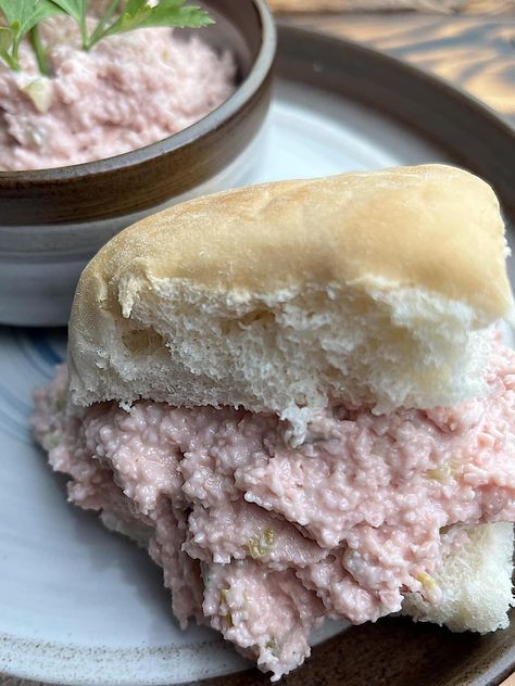 Bologna Salad Recipe Bologna Salad, Fried Bologna, Sandwich Spread, Miracle Whip, Recipes Appetizers, Food Crush, Recipes Appetizers And Snacks, Sweet Pickles, Pickle Relish