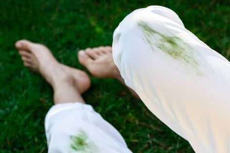 homegrown grass stain cleaning Grass Stains Out Of Clothes, How To Remove Grass, Off White Pants, Grass Stains, Football Pants, Baseball Pants, Deal With It, White Jersey, Cotton Ball