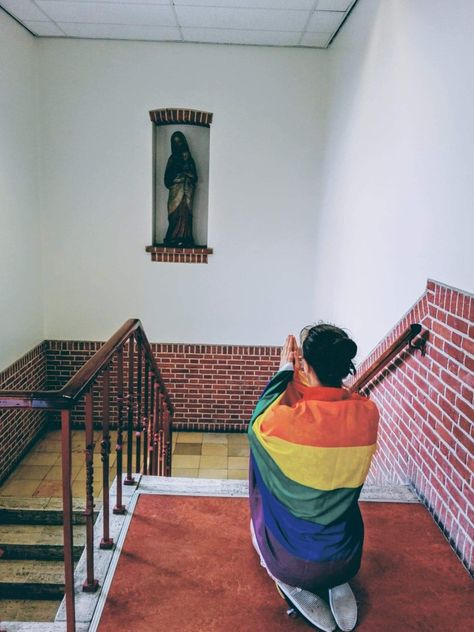 God And Lgbtq, Christian School Aesthetic, Queer Christian Aesthetic, Iceberg Aesthetic, Catholic School Aesthetic, Queer Christian, Lgbtq Christian, Gay Christian, Catholic Aesthetic