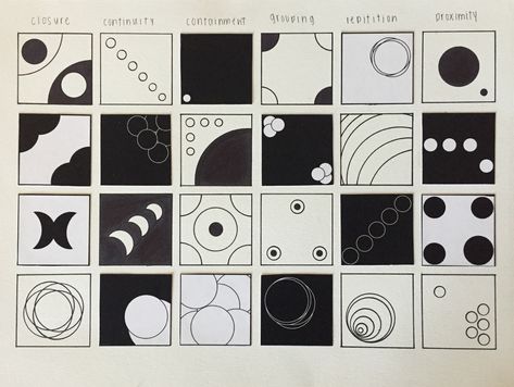 Design Principles Repetition, Gestalt Proximity Examples, Gestalt Law Of Proximity Examples, Unity Principle Of Design Artworks, Common Region Gestalt Design, Gestalts Principle, Gestalts Law, Continuation Gestalt Design, Scale Design Principle