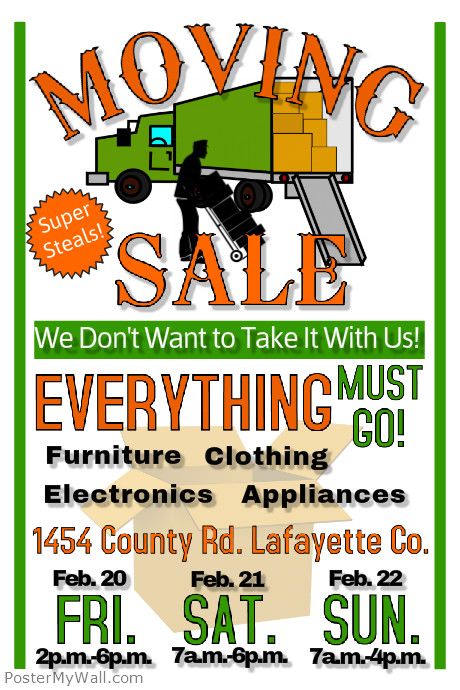 Create amazing garage sale                         flyers by customizing our easy to use templates. Add your content and be done in minutes. Free downloads. High quality prints. Moving Sale Graphics, Moving Sale Signs, Sale Signs, Free Psd Design, Invert Colors, Promotional Flyers, Text Tool, Event Flyer Templates, Ad Template